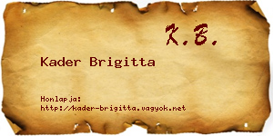 Kader Brigitta névjegykártya